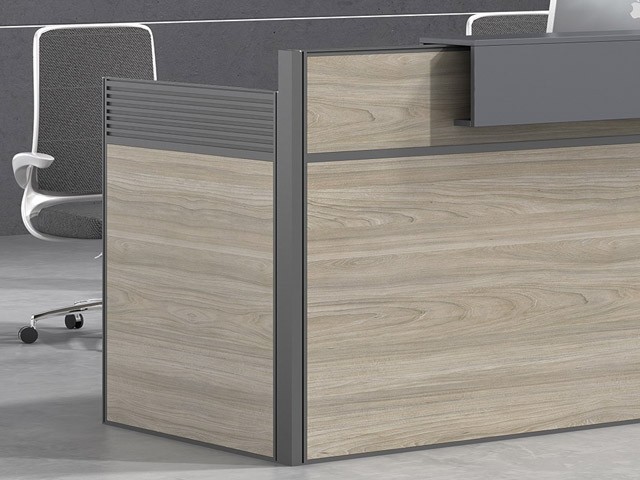 COMPTOIR DE RECEPTION MJZ01-2408 2400*800*1100 MJ BIRCH+LIGHT GREY