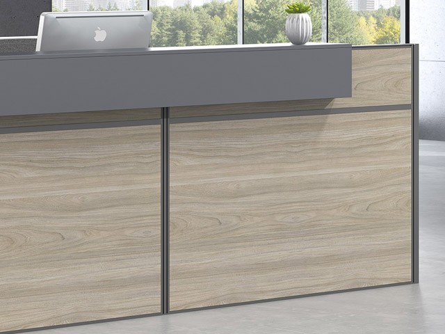 COMPTOIR DE RECEPTION MJZ01-2408 2400*800*1100 MJ BIRCH+LIGHT GREY