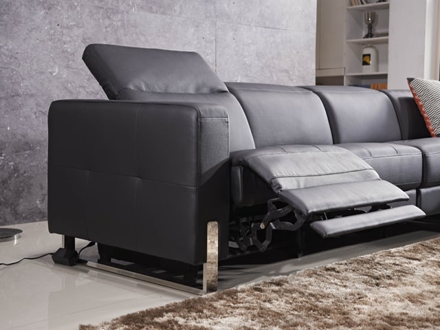 SALON CUIR 6 PLACES ANGLE FM280 OPUS COULEUR MARRON FONCE LA04