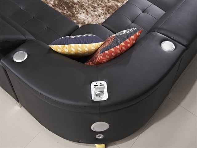 SALON CUIR 6 PLACES ANGLE FM280 OPUS COULEUR MARRON FONCE LA04