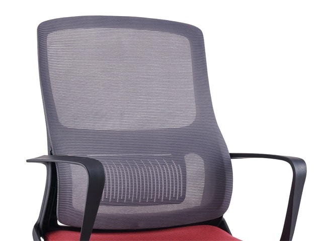 CHAISE VISITEUR A MAILLE LAZIO-CB ROUGE/NOIRE