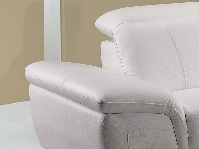 SALON CUIR 5 PLACES ANGLE LD-535 COULEUR GRISE B49/BLANCHE B30