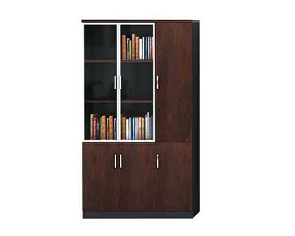 MEUBLE DE RGMT HAUT 3P SEMI VITRE 3KCF2019 1200x400x2000 BROWN 17+GRE