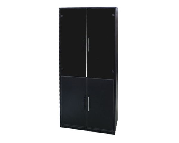 MEUBLE DE RGMT HAUT 2P SEMI VIT SSG-08 800*400*1800 BLCK PVC SS BUR