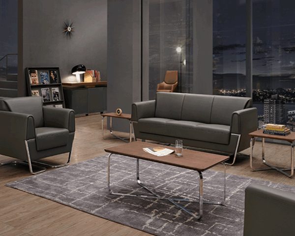 SALON DE BUREAU 5 PLACES PU SF-169 NOIR C4 198*79*80