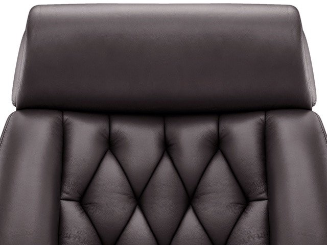 FAUTEUIL PRESIDENT CUIR 100%YS1505A MARRON PIED CHROME ERGO 105*68*71