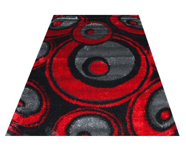 MOQUETTE SHAGY RENK 160*230 3447 B ROUGE/NOIR/GRIS