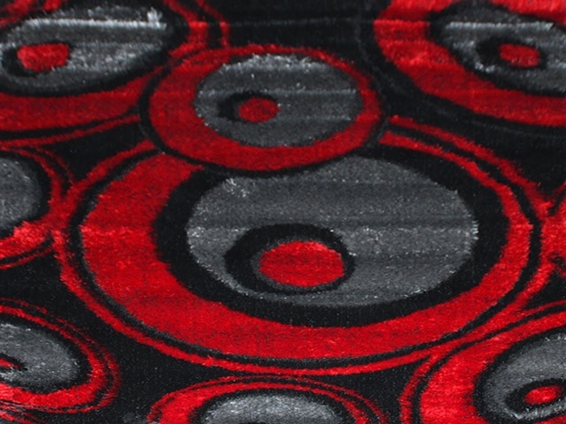 MOQUETTE SHAGY RENK 160*230 3447 B ROUGE/NOIR/GRIS