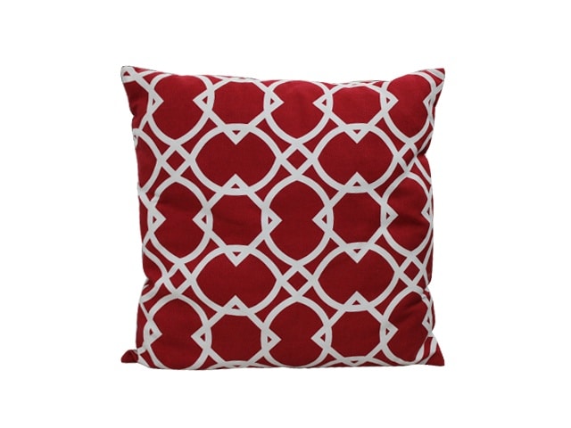 COUSSIN 46X46 ROUGE BLANC DESTOCKAGE