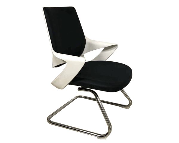 FAUTEUIL VISITEUR D1-928CW NOIRE/BLANC