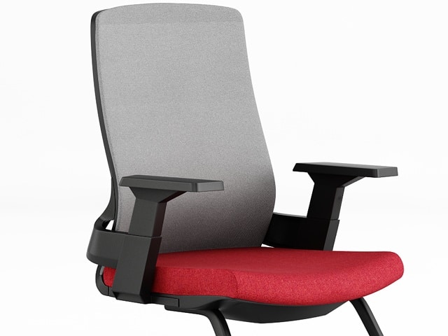 FAUTEUIL VISITEUR D1-399CB ROUGE/GRIS