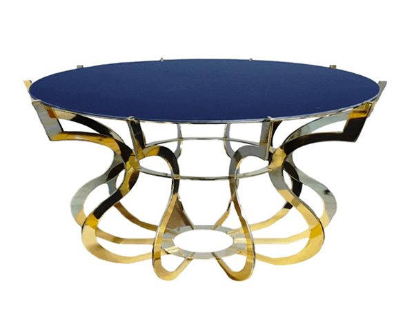 TABLE BASSE KIBAKI 120064 NOIR BRONZE DOREE 90X43X90