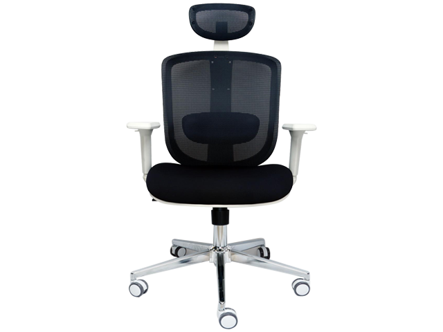 FAUTEUIL DOSSIER HAUT A MAILLE MS-05H NOIR-BLANC ORTHOPEDIQUE