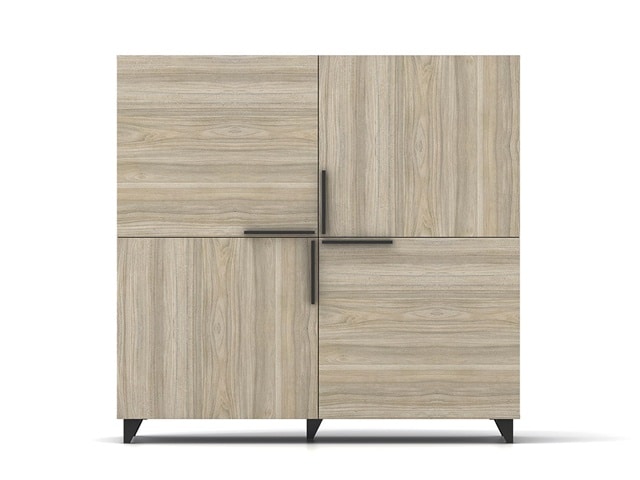 MEUBLE DE RGMT BAS 4P BOIS MJB05-1212 1200*400*1280 MJ BIRCH+LIGHT GR