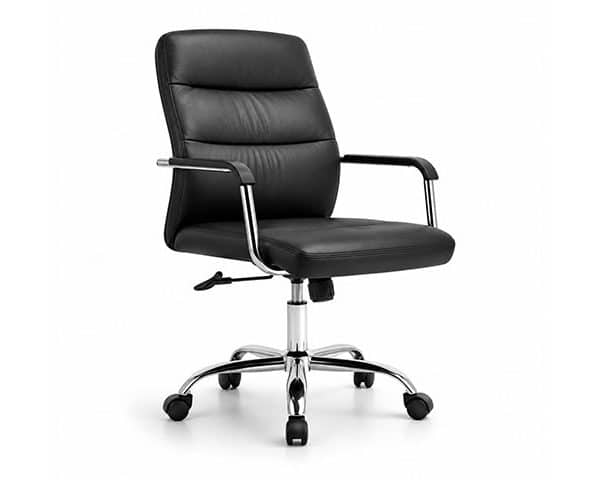 FAUTEUIL DOSSIER BAS PU 8053L NOIR