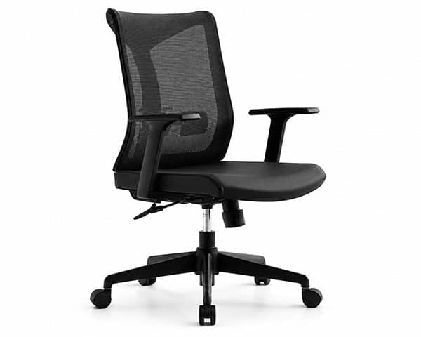 FAUTEUIL SECRETAIRE A MAILLE LEON-BB NOIRE 62*52*100