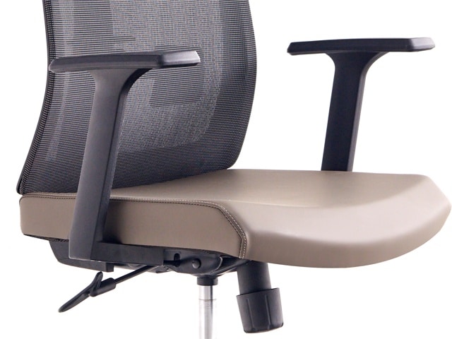 FAUTEUIL SECRETAIRE A MAILLE LEON-BB MARRON/NOIRE 62*52*100