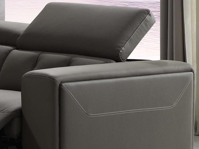 SALON CUIR 6 PLACES ANGLE FM382 RYDELL CLR MARRON FONCE LA04