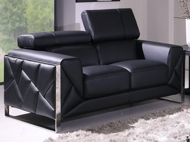 SALON CUIR 6 PLACES S-903 COULEUR NOIR A90