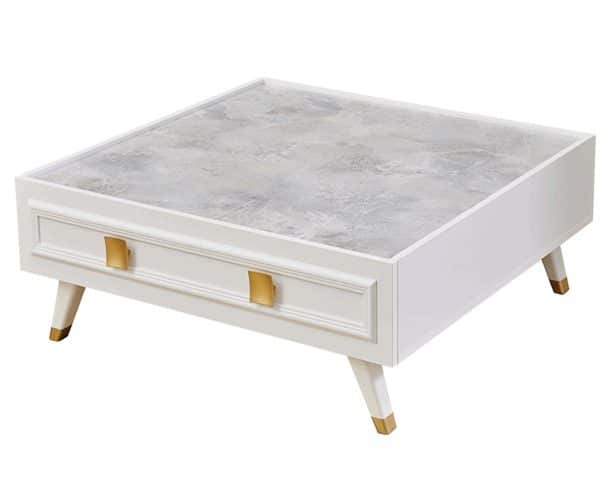 TABLE BASSE VERNON COULEUR BLANC GM 1075X1040X77