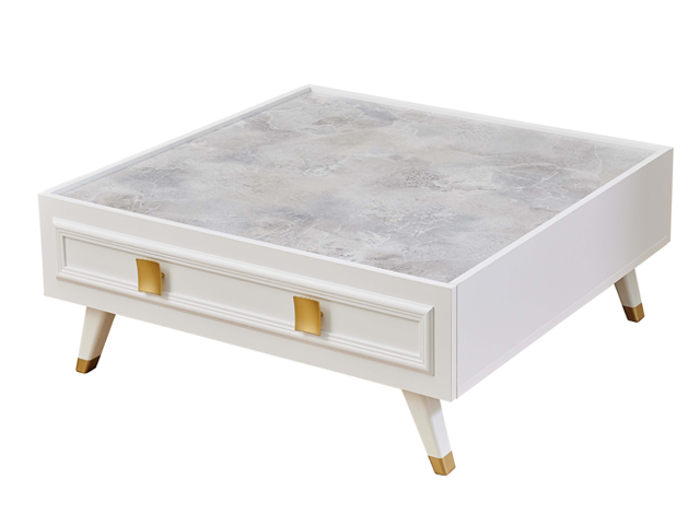 TABLE BASSE VERNON COULEUR BLANC GM 1075X1040X77