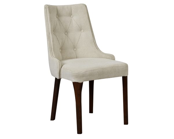 CHAISE TABLE A MANGER TISSU FENTON COULEUR MARRON BEIGE REF 5270