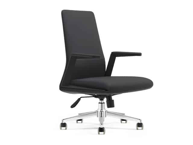 FAUTEUIL DOSSIER BAS PU LY001B NOIR C4 635*565*1000