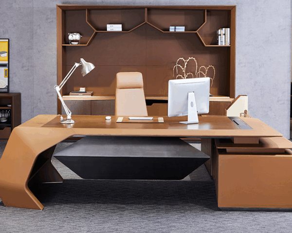 BUREAU PRESIDENT H-02-L 3198*2460*750 COULEUR MARRON