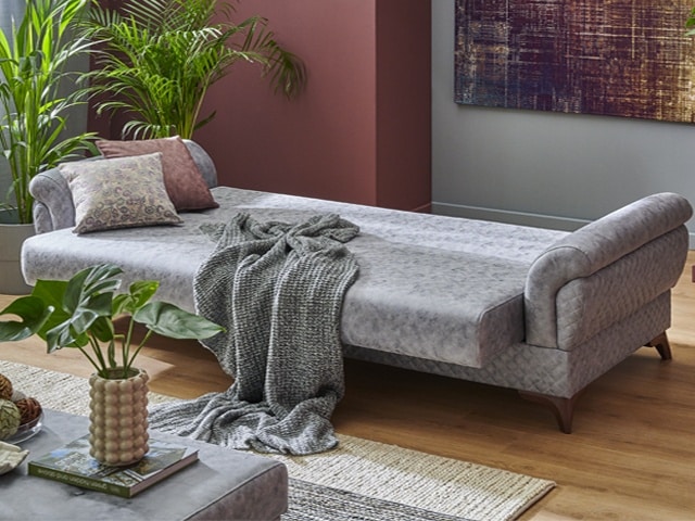 SALON TISSU 7 PLACES POLLA COULEUR GRIS SAUMON 6243,5638,5634