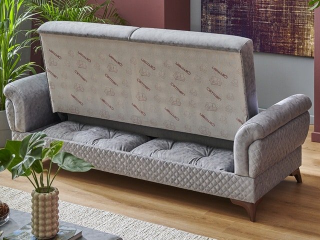 SALON TISSU 7 PLACES POLLA COULEUR GRIS SAUMON 6243,5638,5634