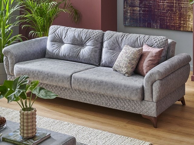 SALON TISSU 7 PLACES POLLA COULEUR GRIS SAUMON 6243,5638,5634