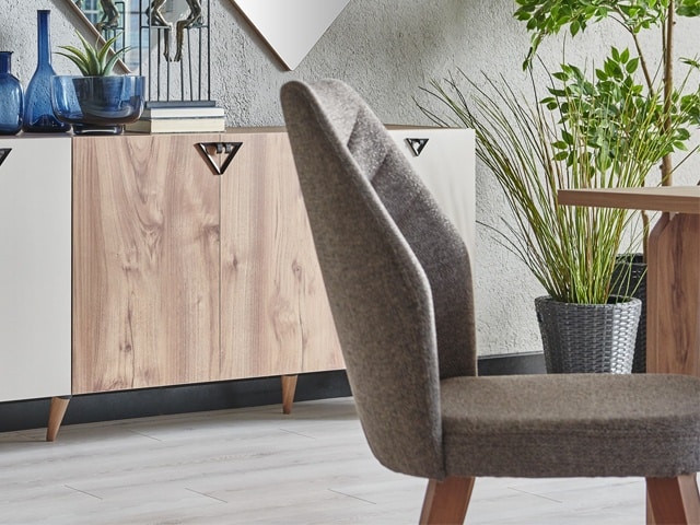 TABLE A MANGER 6 PLACES EXTANSIBLE TRES 164*210*75 CLR MARRON BLANC