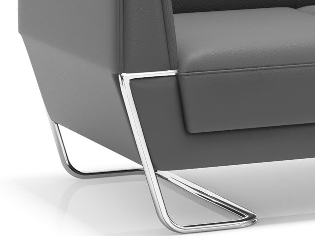 SALON DE BUREAU 3 PLACES PU SF-169 MARRON C54 198*79*80