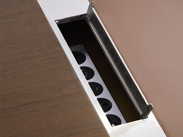 TABLE DE REUNION H-02-N 3600*1600*750 COULEUR MARRON 14-18 PLCS