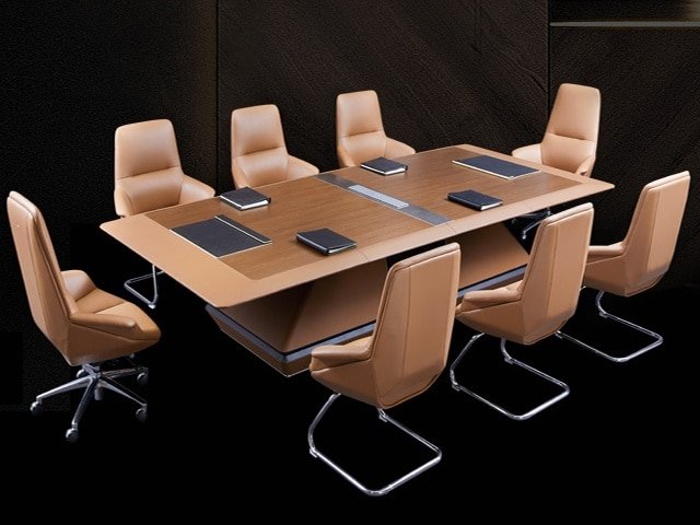 TABLE DE REUNION H-02-N 3600*1600*750 COULEUR MARRON 14-18 PLCS