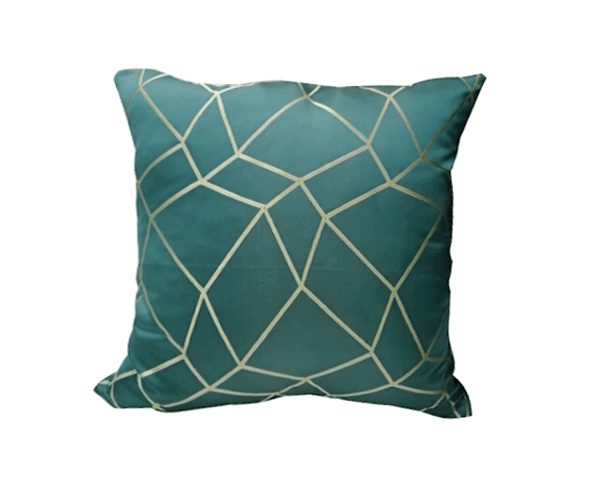 COUSSIN 43X43 VERT TURQUOISE/BEIGE