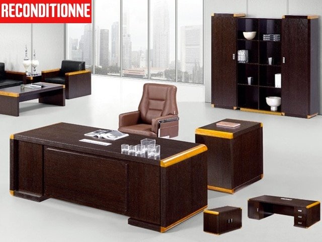 BUREAU DIRECTION RS-02 2200*1900*760 ROSEWOOD 957 SANS MEUBLE RECONDI
