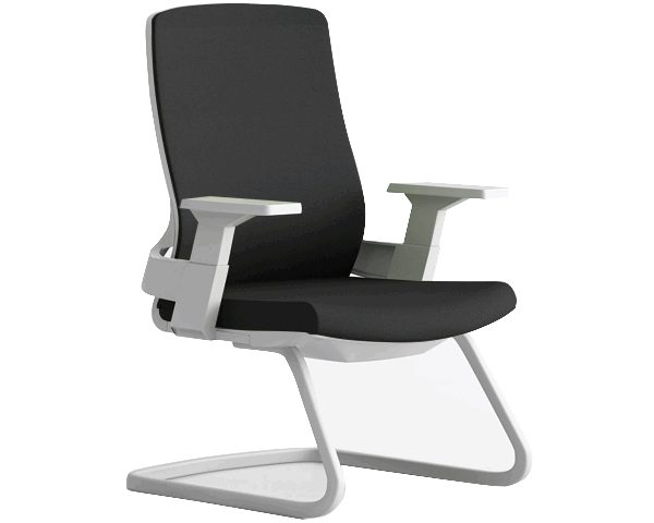 FAUTEUIL VISITEUR D1-399CW NOIRE/BLANC