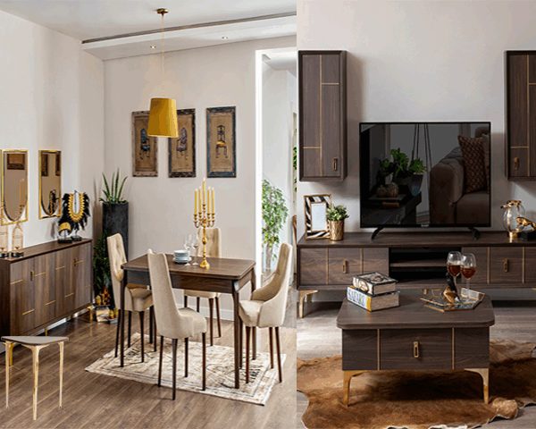PACK FENTON BUFFET+TABL COIN+TABL BASS MEUBLE TV+TABL A MANGER 6 PLSw