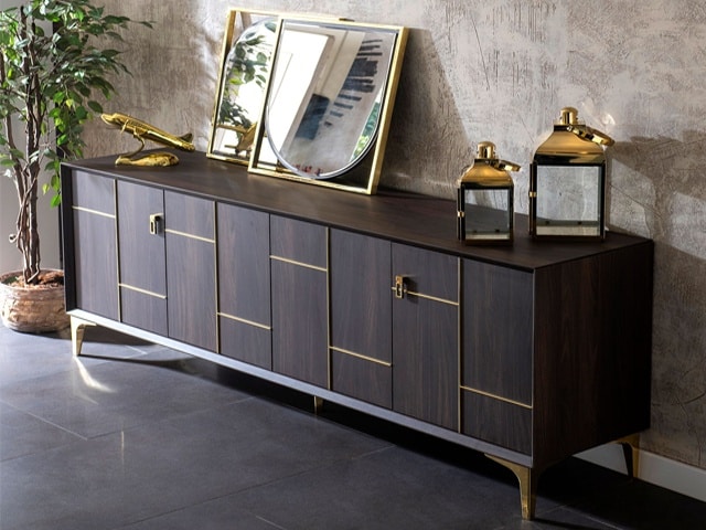 PACK FENTON BUFFET+TABL COIN+TABL BASS MEUBLE TV+TABL A MANGER 6 PLSw