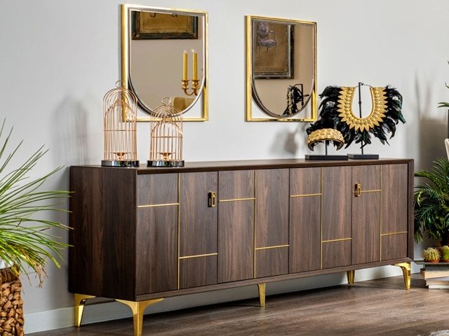 PACK FENTON BUFFET+TABL COIN+TABL BASS MEUBLE TV+TABL A MANGER 6 PLSw