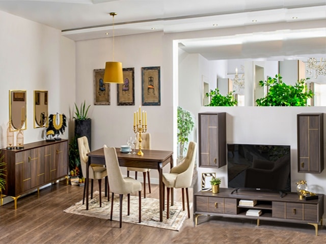 PACK FENTON BUFFET+TABL COIN+TABL BASS MEUBLE TV+TABL A MANGER 6 PLSw