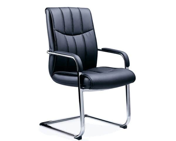 FAUTEUIL VISITEUR 8602C EN PU NOIRE 58*68*94