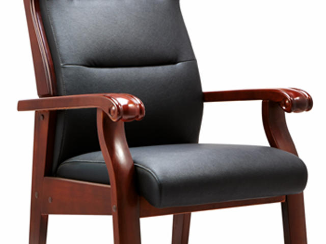 FAUTEUIL VISITEUR EN BOIS 7336C NOIR AVEC ACCOUDOIR 69*75*108