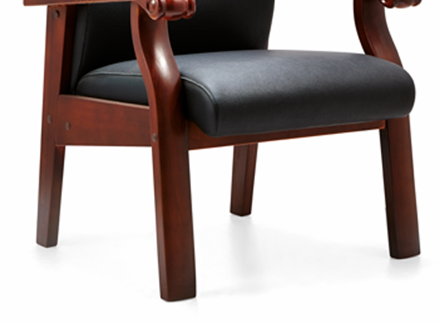 FAUTEUIL VISITEUR EN BOIS 7336C NOIR AVEC ACCOUDOIR 69*75*108