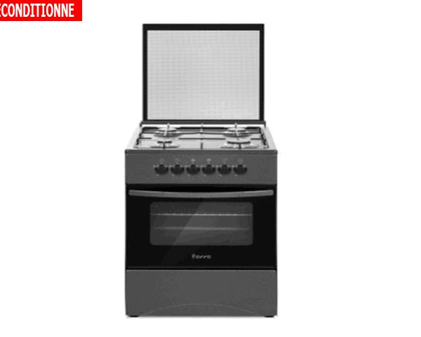 CUISINIERE 4 FEUX FERRE 60X60 F6S40G2-IB GRIS/NOIR RECOND