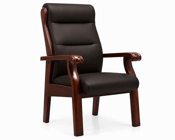 FAUTEUIL VISITEUR EN BOIS 7336C MARRON AVEC ACCOUDOIR 69*75*108