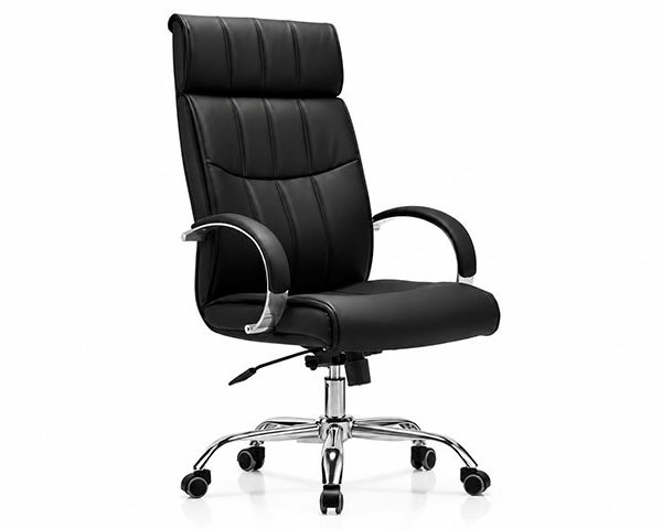FAUTEUIL DOSSIER HAUT PU 8602H NOIR 61*69*119