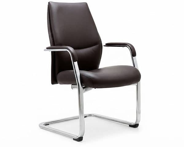FAUTEUIL VISITEUR PU 8845C MARRON 61*65*99