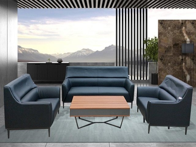 SALON DE BUREAU 5 PLACES REF 3207 NOIRE 55453 205*93*80